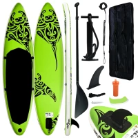vidaXL Σανίδα SUP Φουσκωτή Σετ Πράσινη 305 x 76 x 15 εκ. 305 x 76 x 15 cm Πράσινο