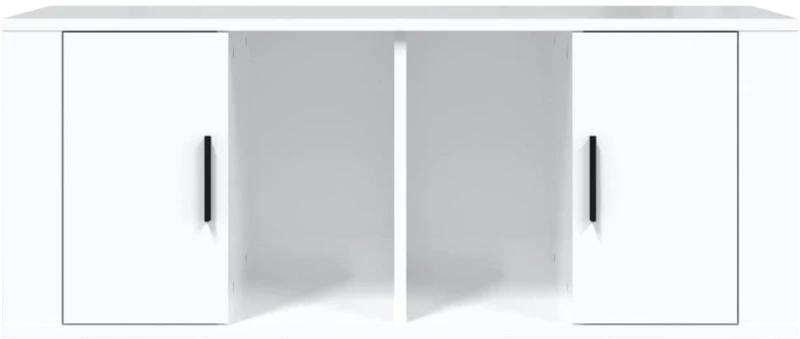 vidaXL Έπιπλο Τηλεόρασης Γυαλ. Λευκό 100x35x40 εκ. Επεξεργασμένο Ξύλο N/A Λευκό