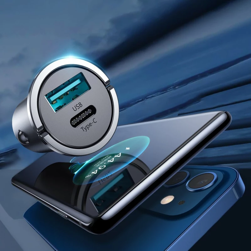 Car charger JOYROOM (C-A35) (1xUSB-C 1xUSB 4.8A 45W) black