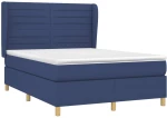 vidaXL Κρεβάτι Boxspring με Στρώμα Μπλε 140x200 εκ. Υφασμάτινο 140 x 200 cm Μπλε