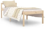 vidaXL Πλαίσιο Κρεβατιού 75x190 εκ. από Μασίφ Ξύλο 2FT6 Small Single 2FT6 Small Single Καφέ