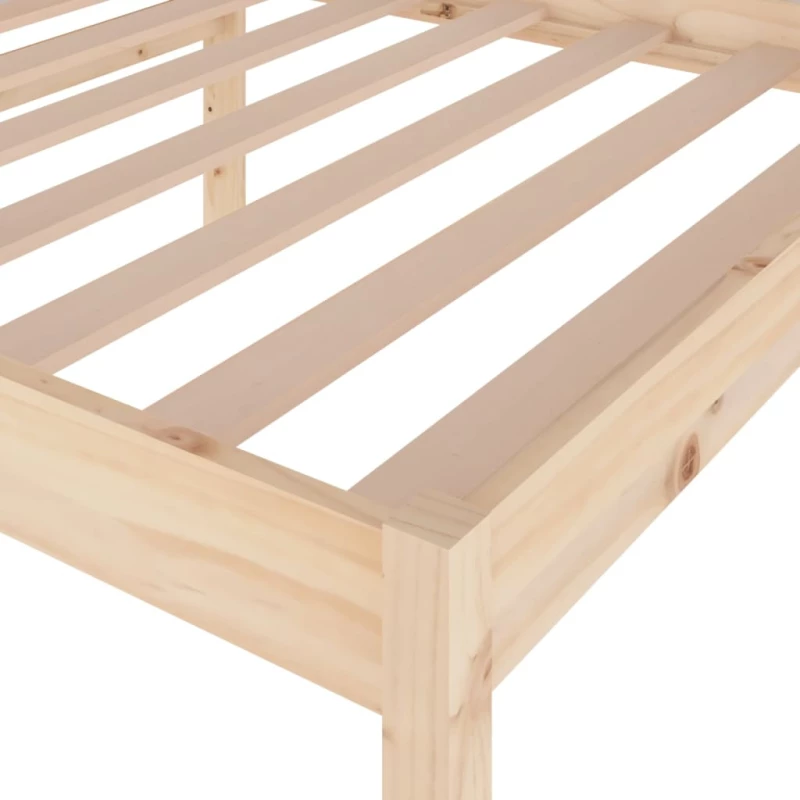 vidaXL Πλαίσιο Κρεβατιού 75x190 εκ. από Μασίφ Ξύλο 2FT6 Small Single 2FT6 Small Single Καφέ