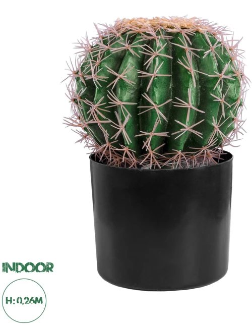 GloboStar® Artificial Garden FEROCACTUS 20092 Τεχνητό Διακοσμητικό Φυτό Φερόκακτος Υ26cm