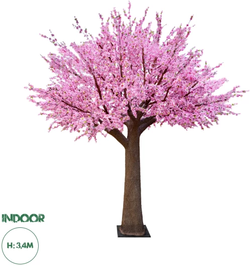 GloboStar® Artificial Garden PEACH BLOSSOM TREE 20159 Τεχνητό Διακοσμητικό Δέντρο Ανθισμένη Ροδακινιά Υ340cm