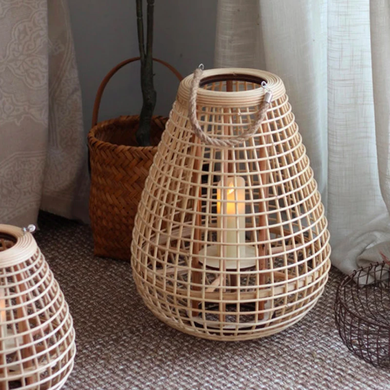 Μικρό Επιδαπέδιο Διακοσμητικό Boho Φαναράκι Bamboo 5872-FIJI