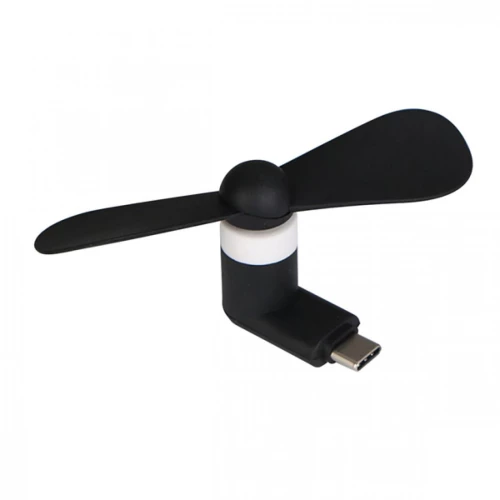 Μίνι Ανεμιστηράκι Κινητού με Θύρα Type-C HF08 - Μαύρο