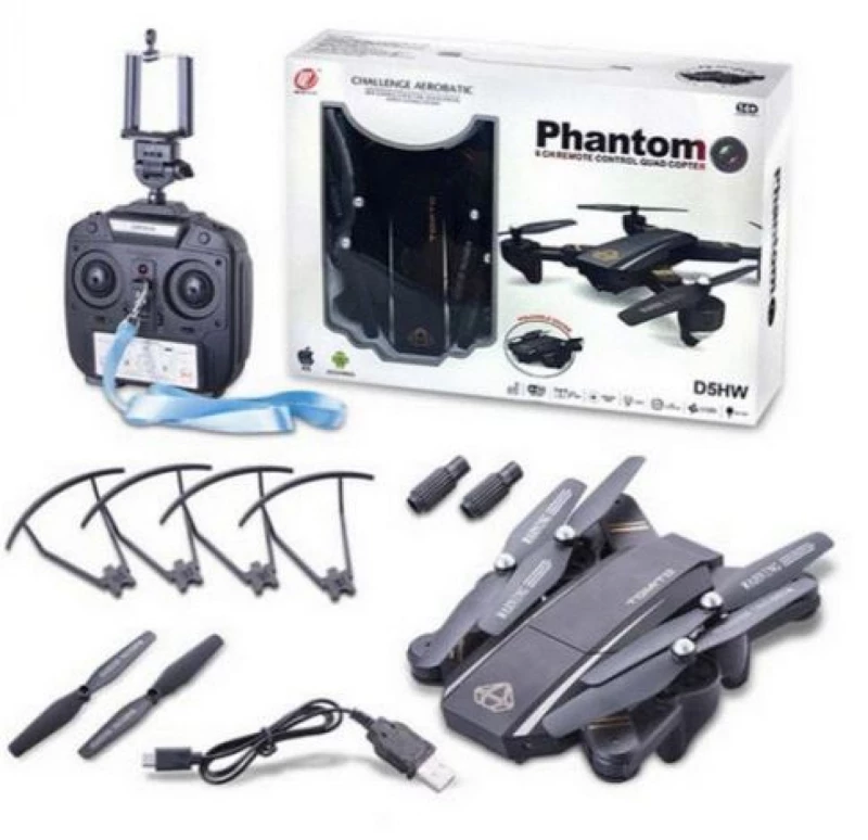 Τετρακόπτερο Drone Phantom D5HW με Κάμερα 720p και Χειριστήριο