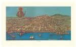 281277 Λιθογραφία Βυζαντινή Θεσσαλονίκη 28χ46εκ. (ΣΕΤ 3 ΤΕΜΑΧΙΩΝ)