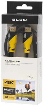 292152 ΚΑΛΩΔΙΟ HDMI - HDMI 1.4 4K 1.5M ΚΙΤΡΙΝΟ BLOW