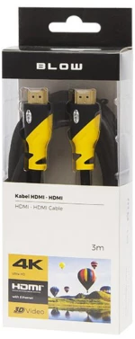 293322 ΚΑΛΩΔΙΟ HDMI - HDMI 1.4 4K 3M ΚΙΤΡΙΝΟ BLOW