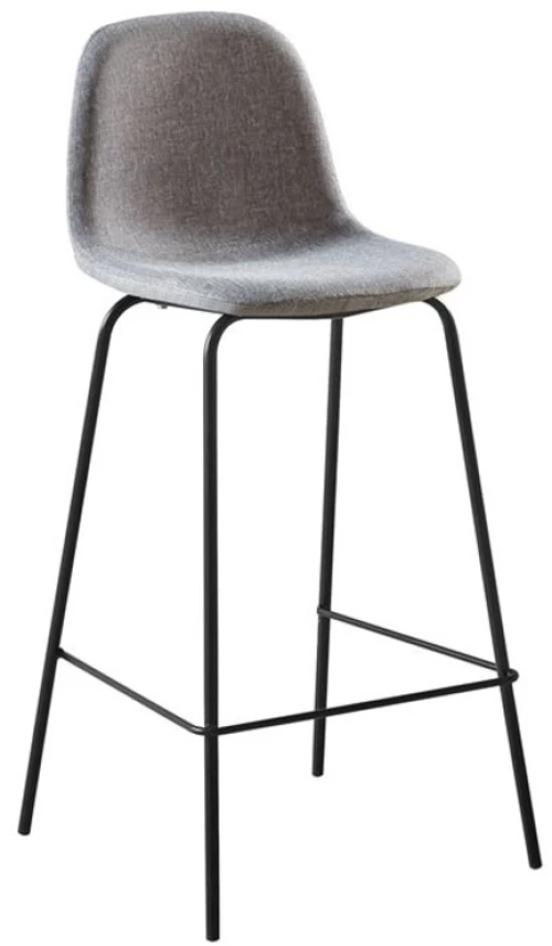 105922 CELINA ΣΚΑΜΠΟ BAR ΜΕ ΠΛΑΤΗ, ΚΑΘΙΣΜΑ H.67CM, ΜΕΤΑΛΛΟ ΒΑΦΗ ΜΑΥΡΟ, ΥΦΑΣΜΑ ΓΚΡΙ 47x51x67/97cm (ΣΕΤ 4 ΤΕΜΑΧΙΩΝ)