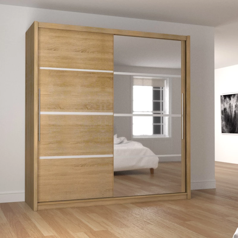 322777 Ντουλάπα Δίφυλλη Ilona Sonoma 180x61x215εκ MDF