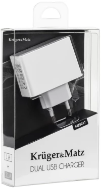 292530 ΦΟΡΤΙΣΤΗΣ 2XUSB 2.1A - 1A ΜΕ ΚΑΛΩΔΙΟ MICROUSB KRUGER-MATZ