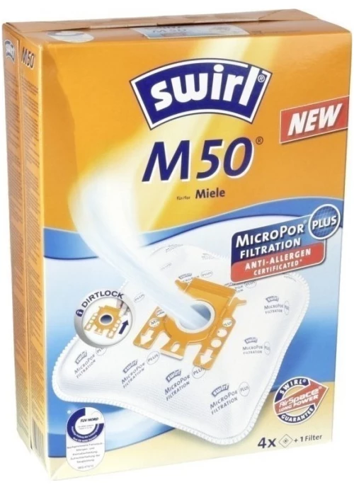 Swirl M50 MicroPor Plus AirSpace Σακούλες Σκούπας 4τμχ Συμβατή με Σκούπα Miele
