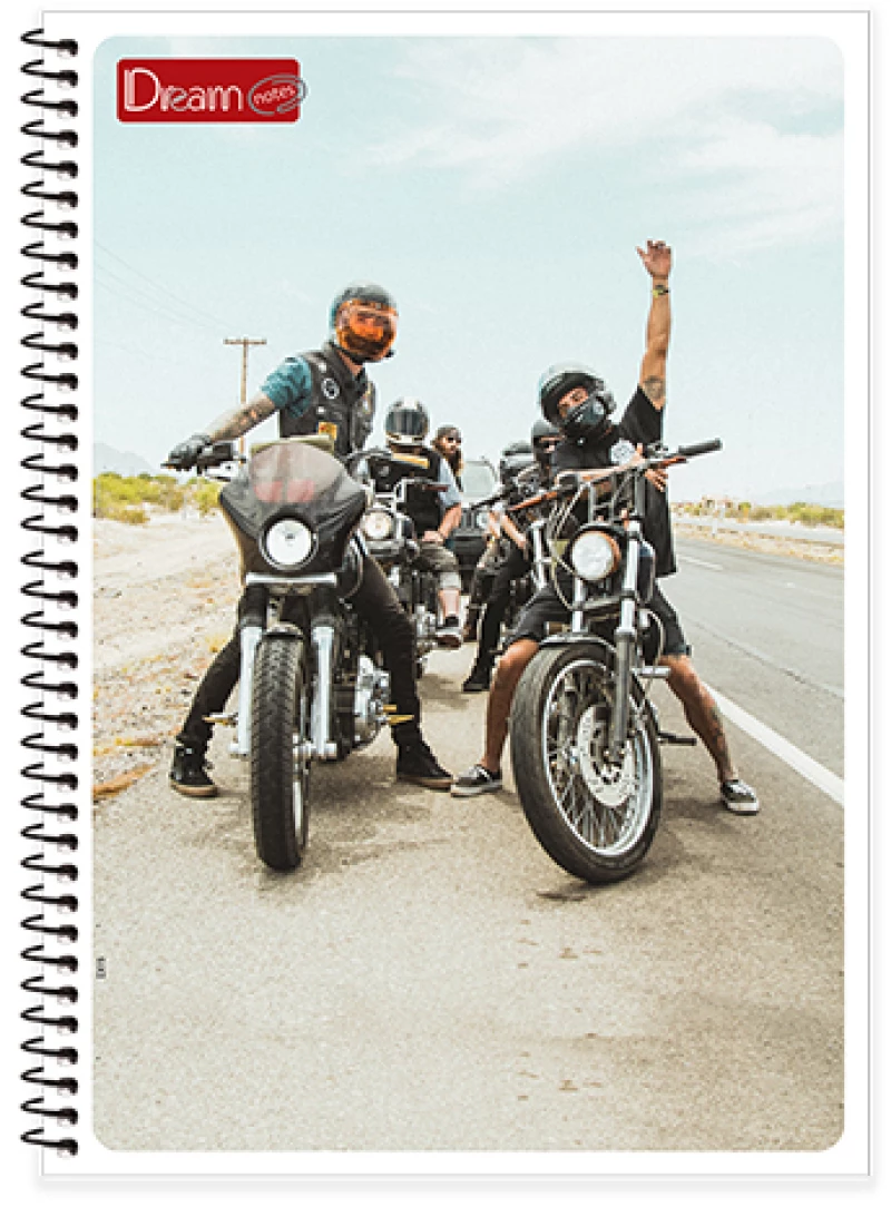 Τετράδιο σπιράλ Dream 17x25cm Motorcycles 3θέματα 180σελίδες
