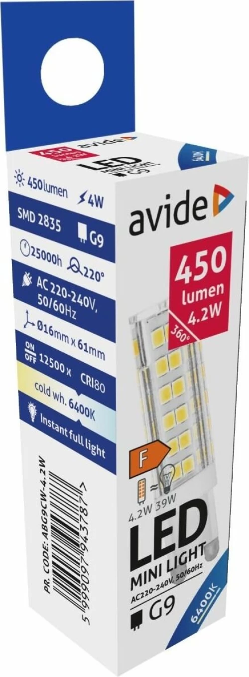 Avide led 4.2w g9 220°cw 6400k
