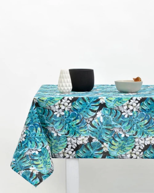 300936 Τραπεζομάντηλο Σχέδιο Φύλλα Filipinas σε 2 ΑποχρώσειΣ 4 ατόμων (125x125cm) Πράσινο