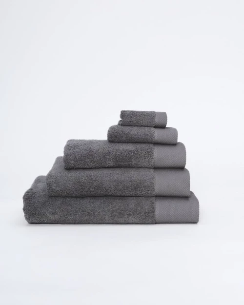 330288 Βαμβακερή Πετσέτα με Φαρδιά Πικέ Φάσα Capital 700gsm Μπάνιου | 65x135cm Γκρι Σκούρο