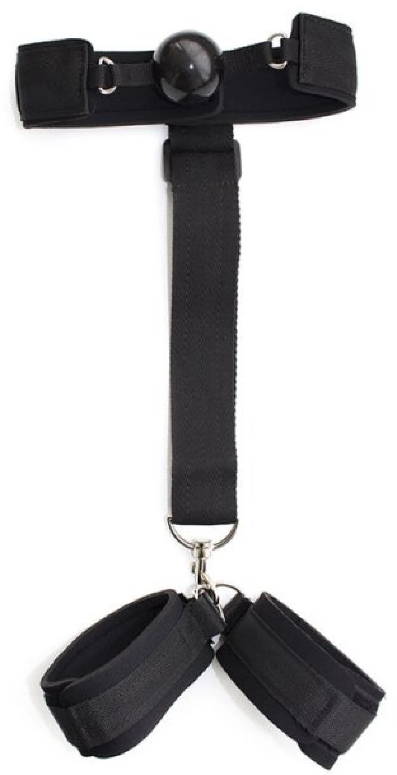 OHMAMA FETISH NEOPRENE GAG WITH HAND CUFFS