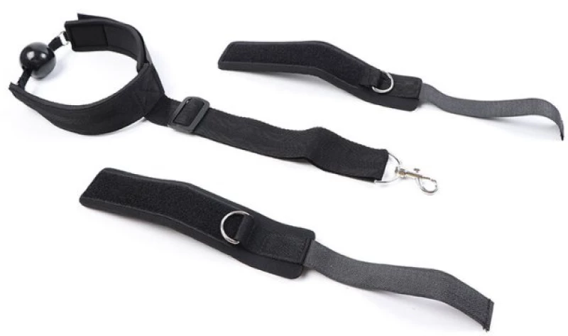 OHMAMA FETISH NEOPRENE GAG WITH HAND CUFFS