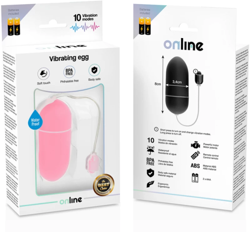 ONLINE WATERPROOF VIBRATING EGG - PINK