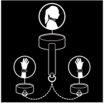 FETISH SUBMISSIVE LEATHER AND HANDCUFFS VEGAN LEATHER