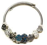 Γυναικείο Βραχιόλι με Διάφορα Γούρια - Crown Turquoise