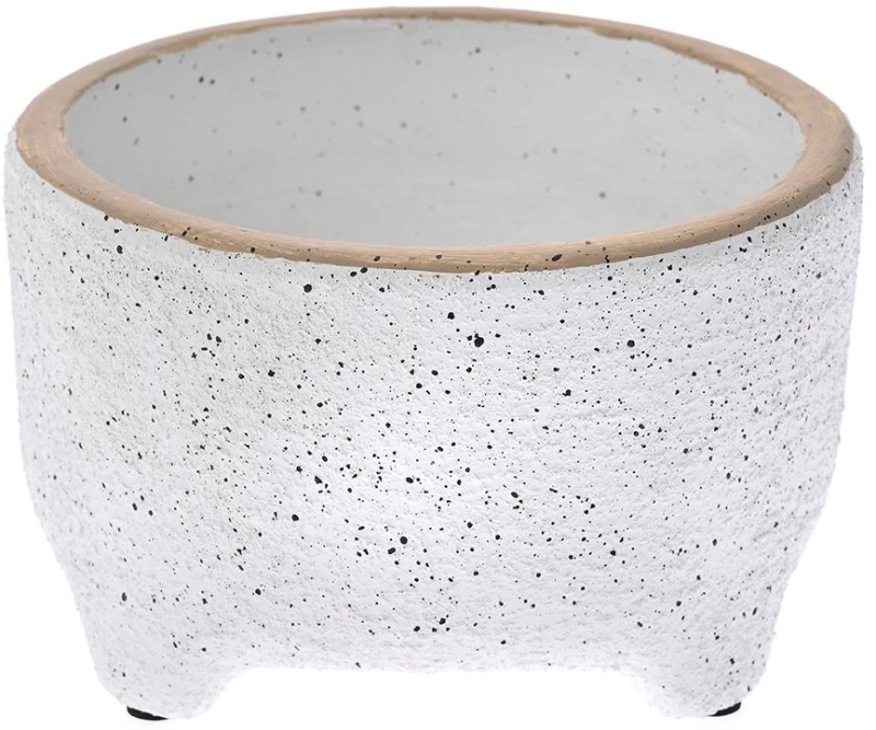 Κασπώ Κεραμικό Λευκό Με Μαύρες Λεπτρομέρειες 15.5x15.5x9cm - 28977115