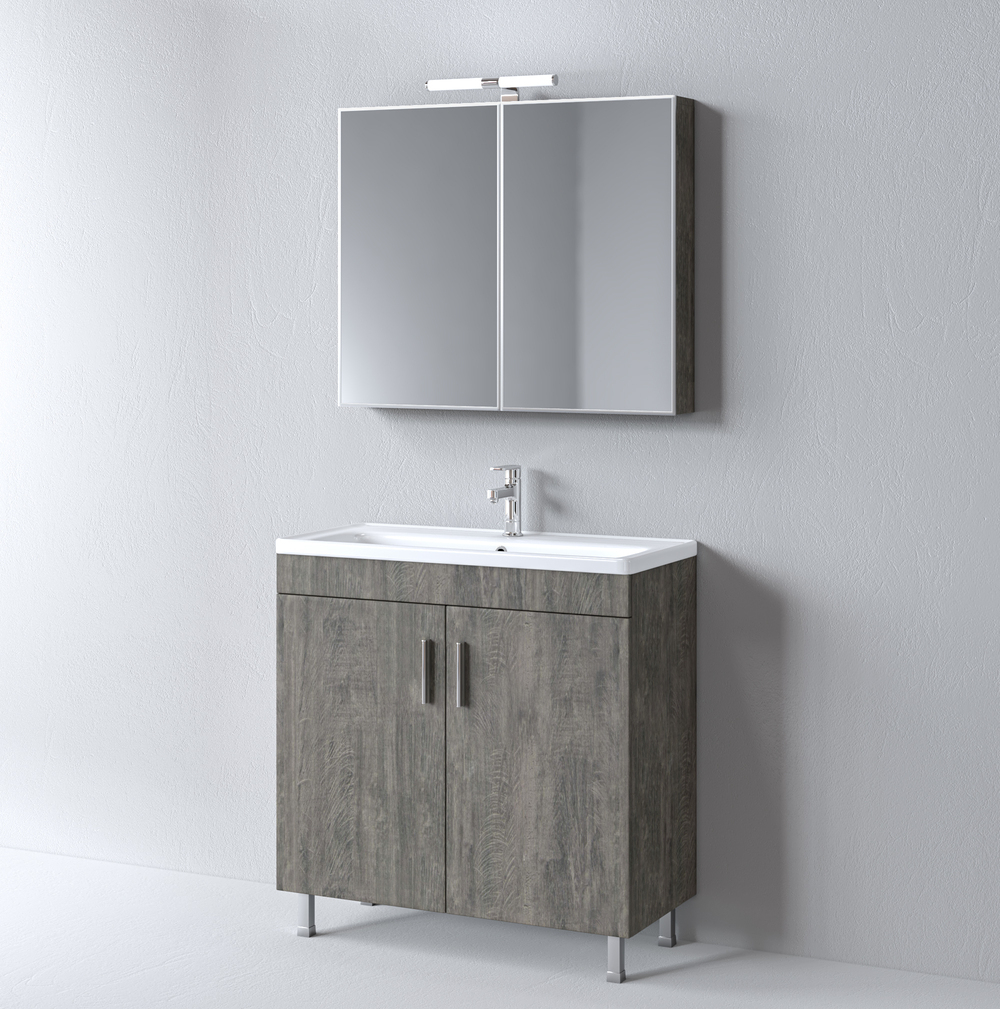 Σετ Έπιπλο Μπάνιου Skopelos Σταχτί 80 9SSK080BE0W Πάγκος 78x36x83cm