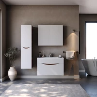 Σετ Έπιπλο Μπάνιου SMILE Λευκό MDF 18mm Λάκα 85 9SSMI085WBM