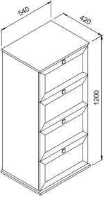 Στήλη STELLA Λευκή MDF 18mm Λάκα 54 3CSTE054WHM κρεμαστή 54x42x120