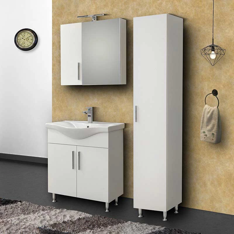Στήλη SIENA Λευκή 35 3CSI035GL0 με ποδαράκια 35x32x185cm
