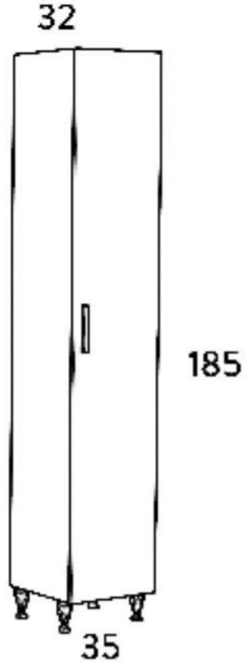Στήλη SIENA Λευκή 35 3CSI035GL0 με ποδαράκια 35x32x185cm