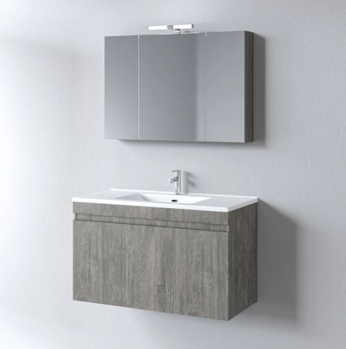 Σετ Έπιπλο Μπάνιου OMEGA Σταχτί 120 9SOM120BEW Πάγκο 120x44x60 με μια γούρνα