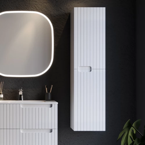 Στήλη ENZA Λευκό MDF 18mm Λάκα 35 3CENZ035WHM κρεμαστή 35x35x138 με δύο πόρτες