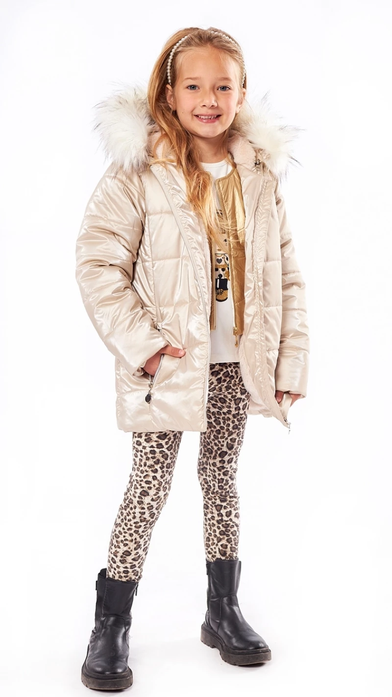 Εβίτα Fashion Παιδικό Μπουφάν, Μπεζ