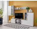 Κέντρο Ψυχαγωγίας Parma Λευκό/Γκρι Concrete 262.5x35x180εκ