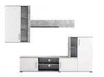 Κέντρο Ψυχαγωγίας Parma Λευκό/Γκρι Concrete 262.5x35x180εκ