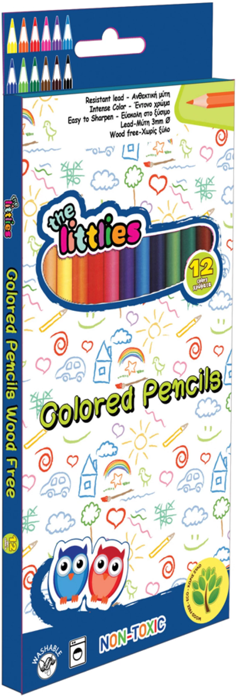 Ξυλομπογιές Wood Free 12Χρώματα The Littlies