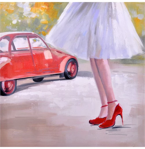 Πίνακας "Woman/Car" 50x1.5x50εκ