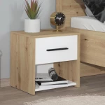 Σετ 2 Κομοδίνα Varadero 2No1F Artisan Oak Λευκό 42x33x42Εκ