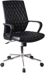 Καρέκλα Γραφείου 5568 Μαύρο Τεχνόδερμα 61x59x95/105εκ