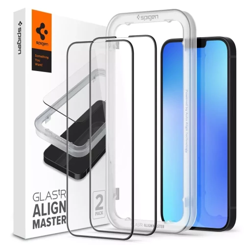 Spigen Full Cover Align Master GLAS.TR 2PCS Black-Apple iPhone 14 Plus/13  Pro Max (AGL03377)