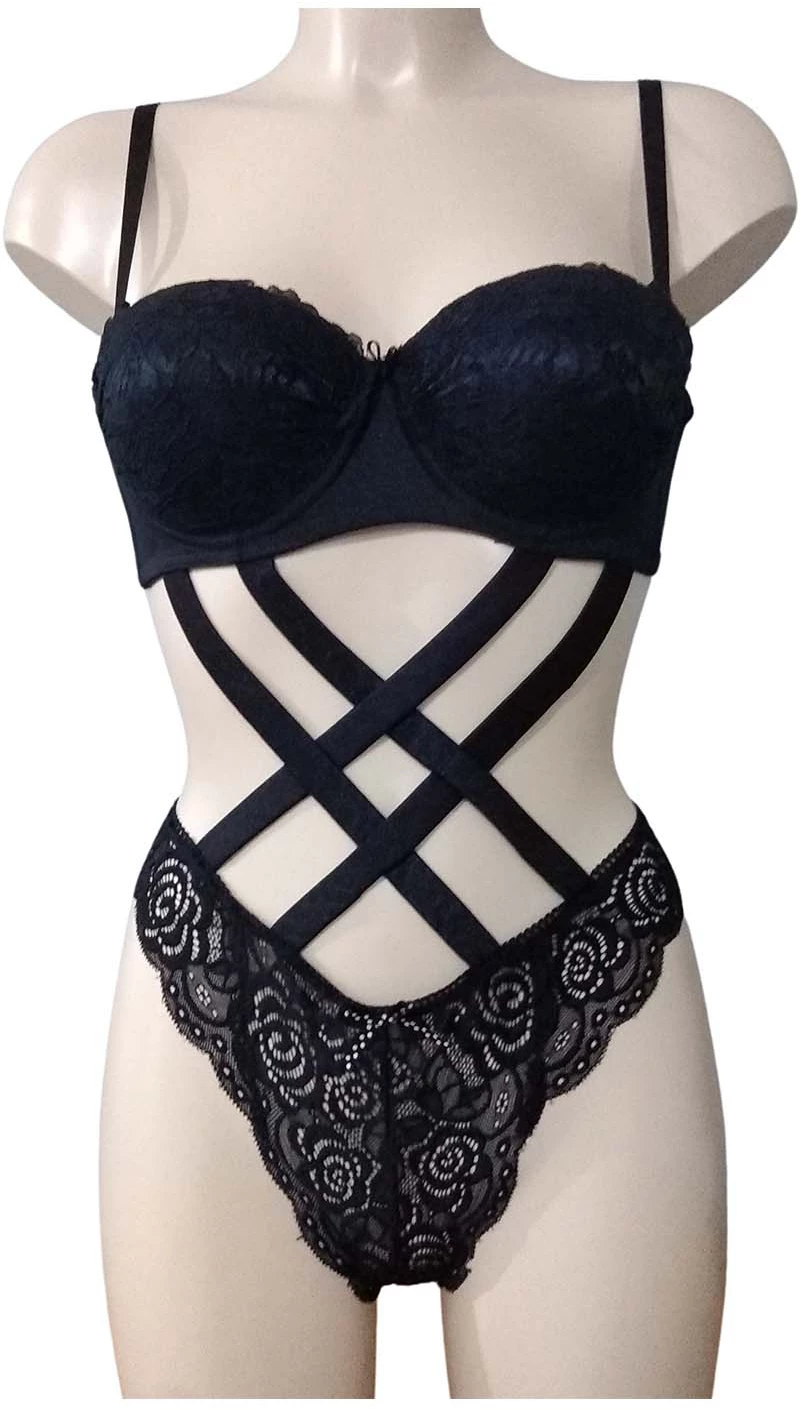 SEXY ΚΟΡΜΑΚΙ LA FAGOT 444-8208 - ΜΑΥΡΟ