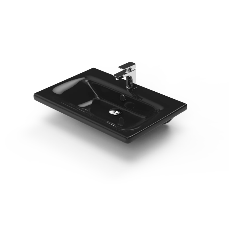 Instinct 65 Smoked/Black - Βάση Επίπλου Με Μαύρο Νιπτήρα (65x46)