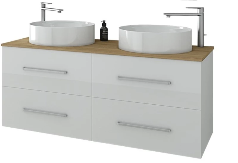 Torino 120 Top White Gloss - Βάση Επίπλου Για Επιτραπέζιους Νιπτήρες (120x46)