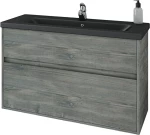 Instinct 100 Smoked/Black - Βάση Επίπλου Με Μαύρο Νιπτήρα (100x46)