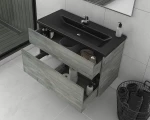 Instinct 100 Smoked/Black - Βάση Επίπλου Με Μαύρο Νιπτήρα (100x46)