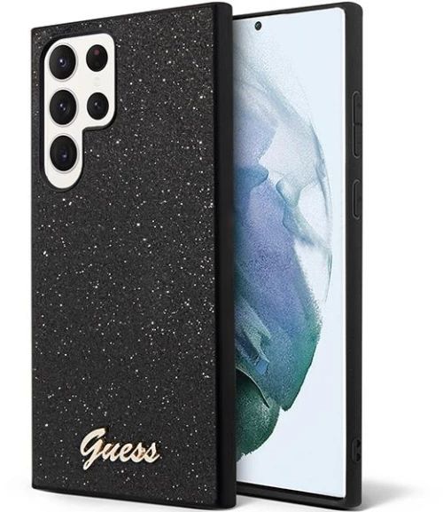 Guess GUHCS23LHGGSHK θήκη για S23 Ultra black/black hard case Glitter Script*