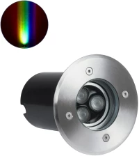 GloboStar® UNDERWATER-LUNTA 90403 Υποβρύχιο Χωνευτό Φωτιστικό Σποτ Ειδικό για Σιντριβάνια LED 12W 1020lm 60° DC 24V Αδιάβροχο IP68 Φ12 x Υ13cm RGBW DMX512 - Ανοξείδωτο Ατσάλι - 3 Years Warranty